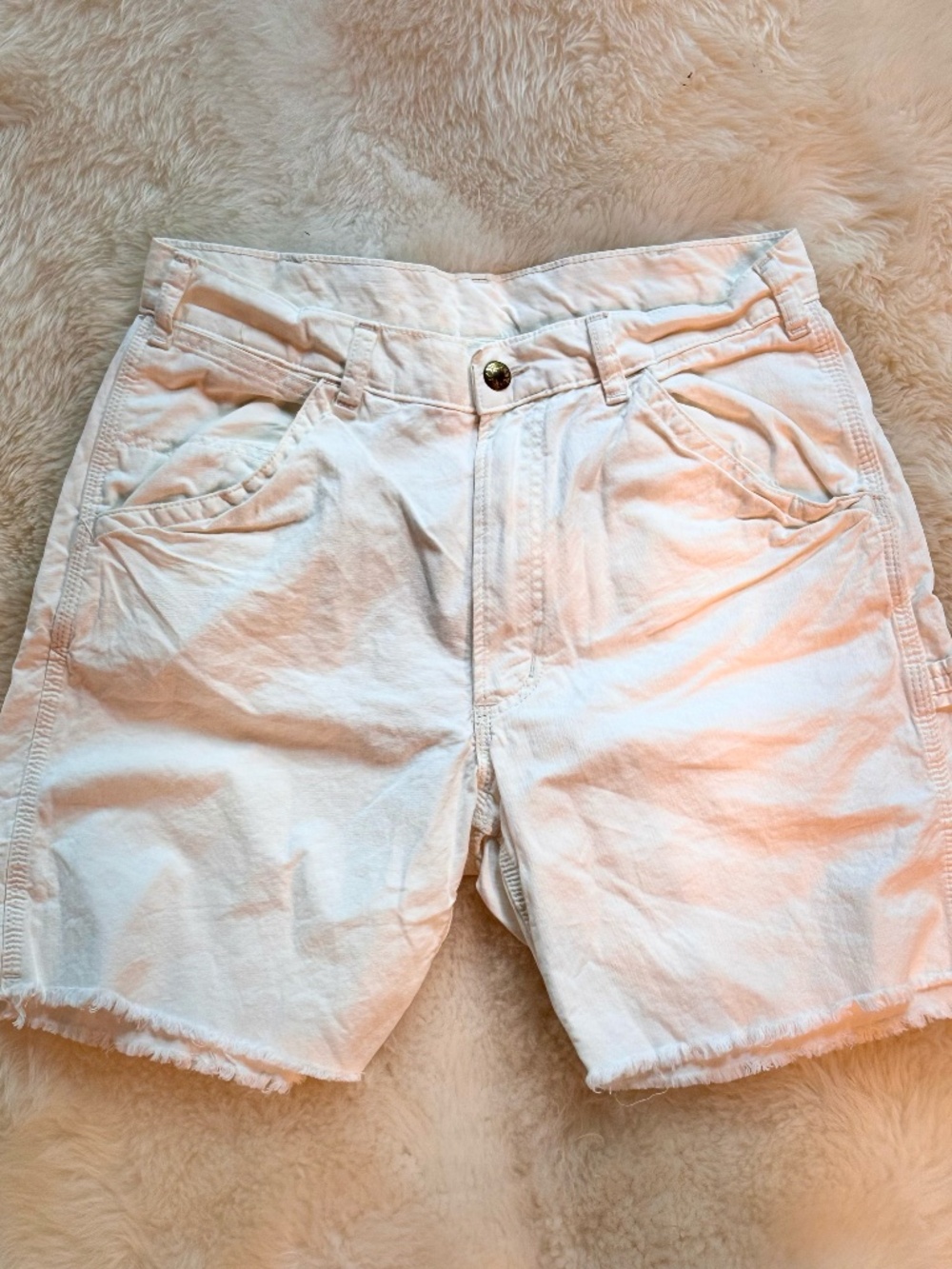 Polo Ralph Lauren White Carpenter Vintage Style Shorts Size 30